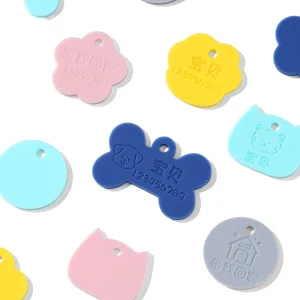 Cat Tags Engraved Silica Gel Cat ID Tag Pet Name Collar Tag 1PCE Customized