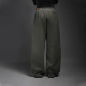 Calças de moletom baggy masculinas de algodão personalizadas com logo, pernas retas