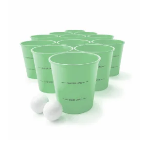 Outdoor Giant Bucket Ball Set, Beach Pool Backyard Wedding Camping Lawn Game for Adults &amp; Kids