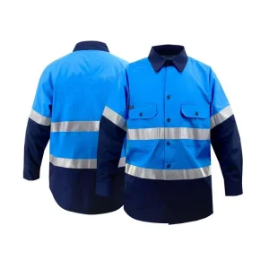 Camisas de trabajo de manga larga con tiras reflectantes al por mayor para fábrica, ropa de protección laboral industrial