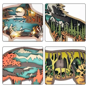 OEM DIY Wooden Lighted Fish Scene Kit