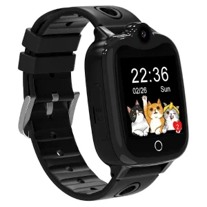 Black GPS Smart Watch 4G Smart Watch with Call, Family Voice, Sos, IP67 Waterproof for Kids