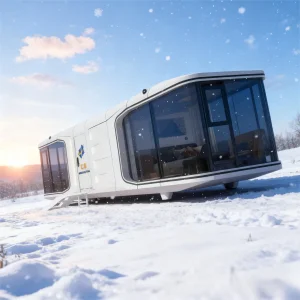 Casa Cápsula Modular Moderna Eficiente en Energía Casa Cápsula Espacial Eficiente en Espacio