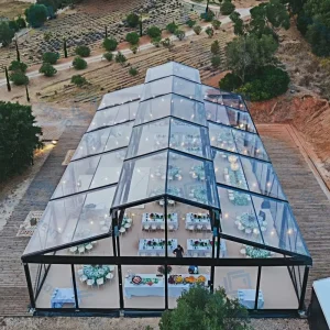 Outdoor Black Frame Clear PVC Cover Aluminum Luxury Transparent Marquee Wedding Party Event Atrium Tent for 500 People