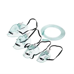 Transparent Oxygen Mask Adjustable Nose Clip PVC with Connecting Tube Size S/M/L/XL