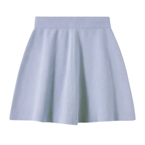 Women's Knitted Pleated Tennis Skirt Solid Color Casual Fair Skirt OEM