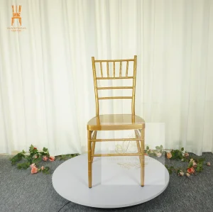 D25 Tube Gold Metal Chiavari Chair for Dining Banquet Wedding Chiavari Events