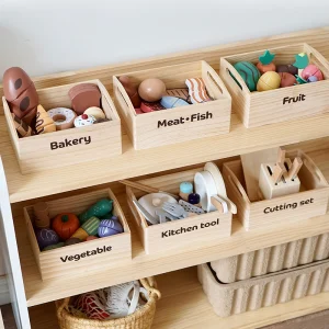 Children's Wooden Realistic Pretend-play Fruit and Vegetable Box