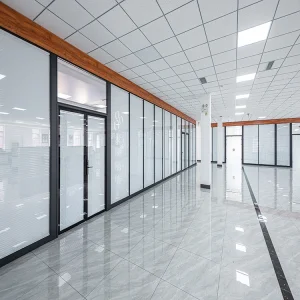 Customizable Double Glass Partition