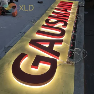 Custom Red Acrylic Letter Backlit Logo Sign Supplier, Service