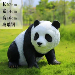 Realistic Good Quality Fiberglass Animal Model Life Size Panda Sculpture