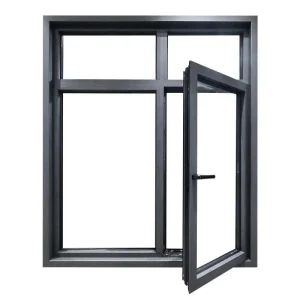 Ventana de casement moderna de aluminio negro con vidrio tintado