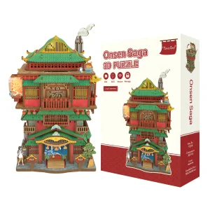 Tonecheer Onsen Saga Japanese Onsen Desktop Storage DIY 3D Wooden Dollhouse for Gift Store Home Decor Toy Shop