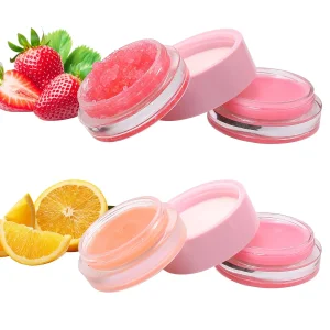 6 Fruit Double-Deck OEM Lip Care Scrub Large/Small Particle Lip Scrub+Lip Mask Clean and Moisturizing Wholesale Lip Scrub