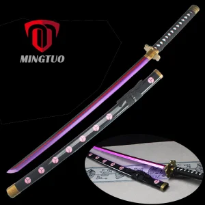 Luminous Sword Wooden Blade One Piece Katana Cosplay Sword with Safety Components