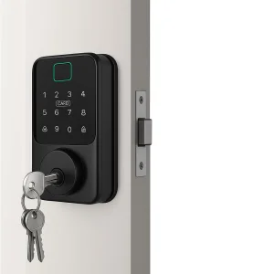 Aluminum Alloy Waterproof IP65 Smart Deadbolt Door Lock Work with Alexa, Wi-Fi Tuya Intelligent Lock with Fingerprint Key Unlock