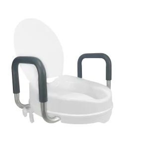 Durable Plastic Commode Riser with Support Handles for Safety