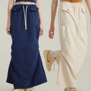 Mulheres Vintage 100%Cotton Saia Longa 270g Moda Feminina Saia Casual Tamanho Grande Mulheres Ligeiramente Gordinhas prime; S Roupas