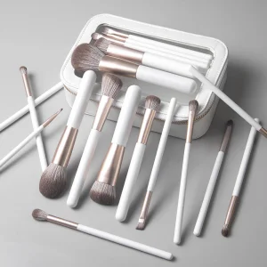 Professional Make up Brush Set with Custom logo Make up Pouch Powder Blush Foundation Highlight Eyeshadow Eyebrow Lip Makeup kit