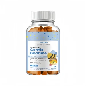Raspberry Lemon Melatonin-Free Children's Gentle Bedtime Honey Gummies for Helps Relax