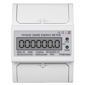 Smart Three Phase Energy Power Meter, DIN Rail Mounted Electric Instrument