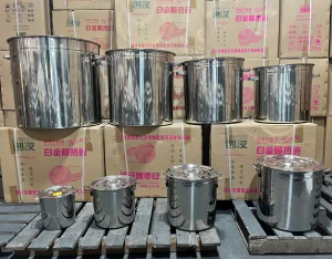60cm Double Ear Induction Cooker Thickened Soup Pot Large Capacity 5L 98L 170L Stainless Steel Bucket with Lid Commercial