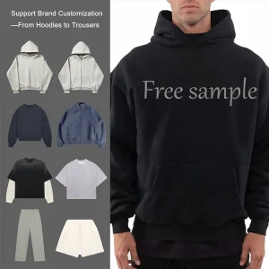 Wholesale Quality Puff Printing Heavyweight Cotton Men's Hoody Oversized Custom Print Luxury Pullover Cotton Custom Hoodies