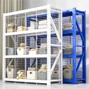 Logistics Industry Multi-Level Steel Shelving Boltless Rivet Design Corrosion Protection Surface Separator Mesh Rack