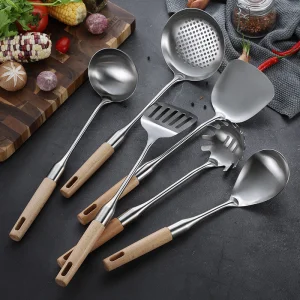 Factory Wholesale High Quality Commercial Kitchen Stainless Steel Cooking Utensils Set