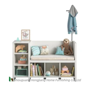 Kids Bookshelf with Cushion Reading Nook Bookshelf