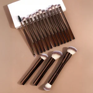 20 Piece Makeup Brush Collection Aluminum Metal Handle