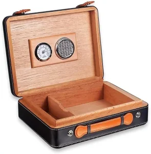 Wholesale Vintage Black Leather Cigar Humidor