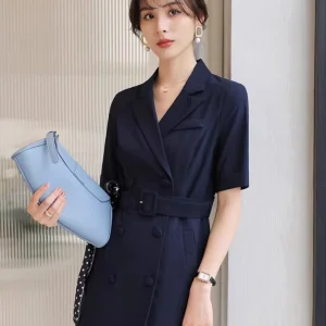 Women's Summer Short-Sleeved Fashionable Temperament Formal Blazer Dress