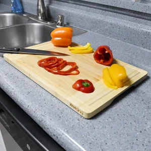 Extra Large Bamboo Cutting Board with Juice Groove Design