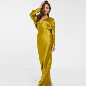 Maxi Dress Batwing Sleeve Olive