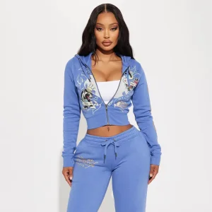 Zip Crop Top & Pants Set