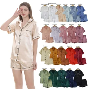 Solid Color Short-Sleeved Women's Pyjamas