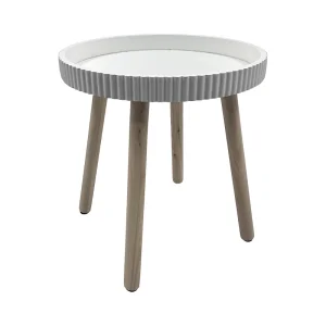 High-Quality Wooden Side Table with Fluting