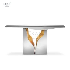 Contemporary Luxury Console Table New Design with Marble Finish for Entry Villa Living Room Bedroom Hotel Home Furniture