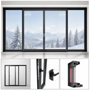 Ventana aluminio vidrio templado