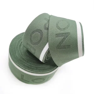 Breathable Custom High Quality Embossed Logo Nylon Latex Elastic Tape for Sports Bra