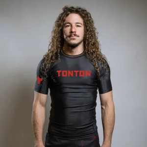 Tontons Custom Pro Grade Rash Guard Short Sleeve Round Neck Compression T-shirt Waterproof UPF50+ for Swimming and Diving