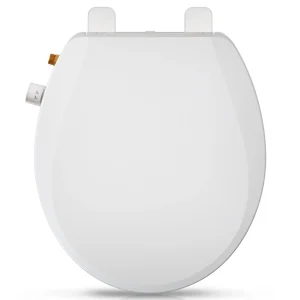Quiet-Close Non-Electric Round Bidet Toilet Seat with Dual Nozzles