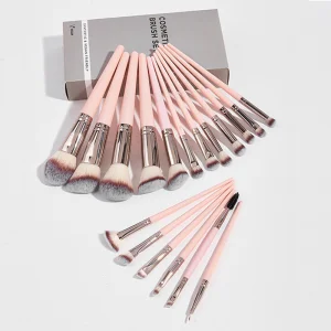 18pcs Professional Pink Makeup Brushes