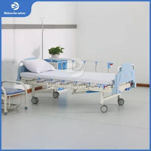 Huaren Medical Equipment Hospital Furniture Manufacturing Hydraulic Patient Bed China Hr-S14 Back Lifting Function Manual Lift Hospital Bed