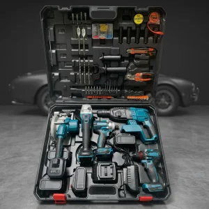 Comprehensive Contractor Grade Cordless Combo Kit with 5 Core Electric Tools and BMC Case for One Stop Site Projects