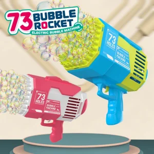 Multi-Hole Gatling Electric Bubble Machine Cartoon Light Toys for Boys and Girls