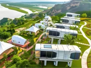 Luxury Space Capsule Villa Modern Modular Home Waterproof With Panoramic Skylight for Premium Resort and Private Camp Use