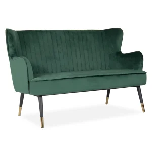 Simplicity Living Room Furniture Indoor Modern Green Tufted Sectional Fabric Sofa Three Seats