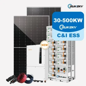 Complete Set 30kw 50kw 100kw 200kw 300kw Roof Mount Solar Panel Tracking System Hybrid Solar Energy Storage Kit Systems for Commercial